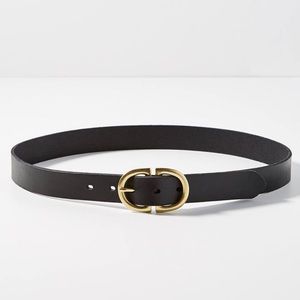 ANTHROPOLOGIE Gilded Buckle Belt in Black Size M